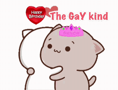 Cartoon Cat Wearing Pink Crown Saying The Gay Kind GIF