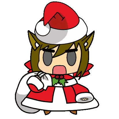 Cartoon Cat Wearing Santa Hat Sticker