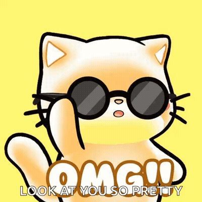 Cartoon Cat Wearing Sunglasses Says Omg Look Pretty