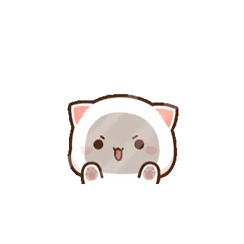 Cartoon Cat Wearing White Hat With Pink Ear Sticker