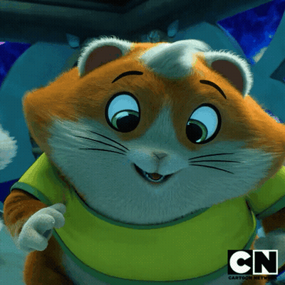 Cartoon Cat Wearing Yellow Shirt With CN Logo GIF