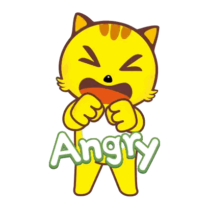 Cartoon Cat With Angry Word Sticker