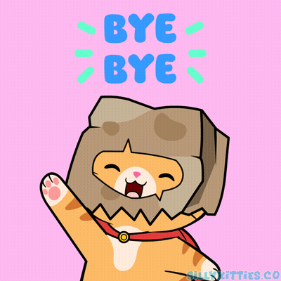 Cartoon Cat With Bag On Head Saying Bye Bye GIF