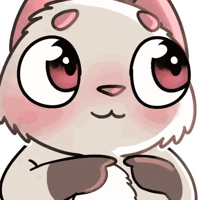 Cartoon Cat With Big Eyes And Pink Hat Sticker