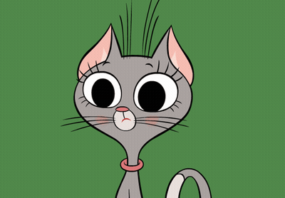 Cartoon Cat With Big Eyes GIF