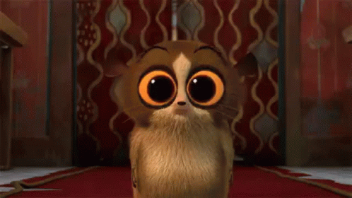 Cartoon Cat With Big Orange Eyes GIF