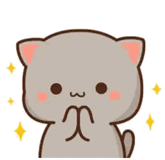 Cartoon Cat With Big Smile In Front Of Stars Sticker