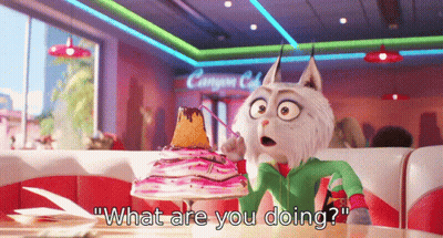 Cartoon Cat With Cake What Are You Doing GIF