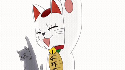 Cartoon Cat With Chinese Characters GIF