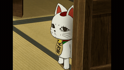 Cartoon Cat With Chinese Writing On Collar GIF
