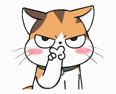 Cartoon Cat With Collar Covering Nose GIF