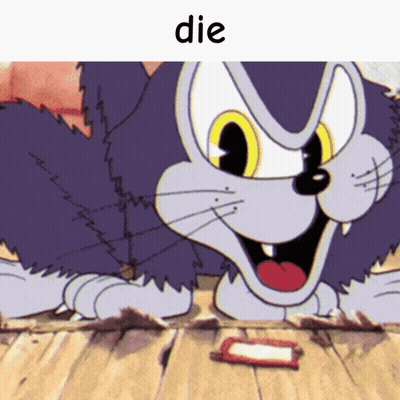 Cartoon Cat With Die GIF