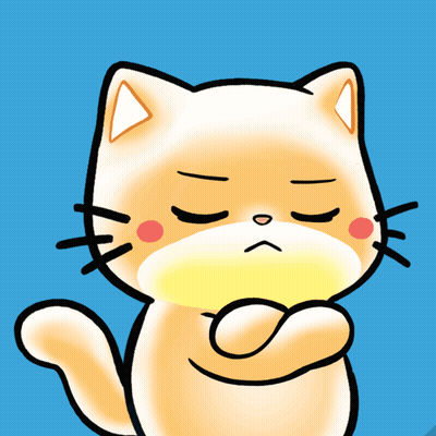 Cartoon Cat With Eyes Closed And Yellow Spot GIF
