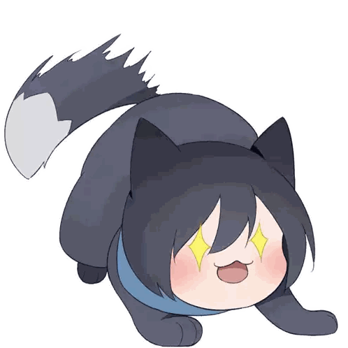 Cartoon Cat With Eyes Closed Sticker