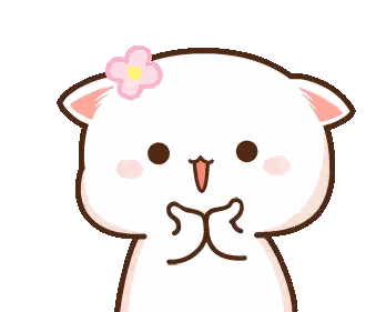 Cartoon Cat With Flower On Ear Sticker