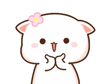 Cartoon Cat With Flower On Ear Sticker