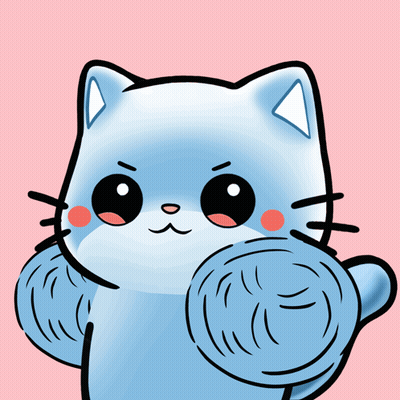 Cartoon Cat With Flower On Paw GIF