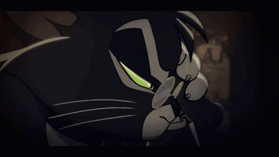 Cartoon Cat With Glasses And Green Eyes Number 9 GIF