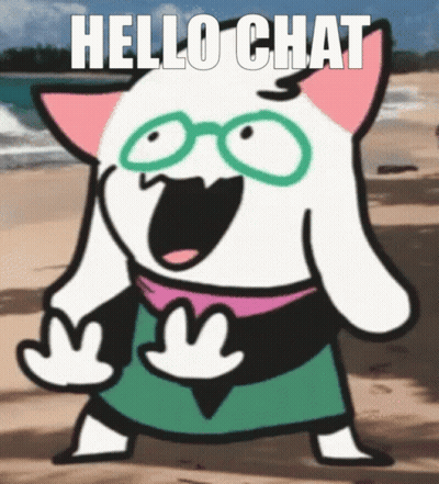 Cartoon Cat With Glasses And Pink Scarf Saying Hello Chat GIF