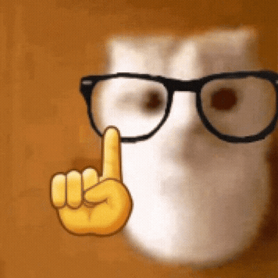 Cartoon Cat With Glasses Making Shhh Sign GIF