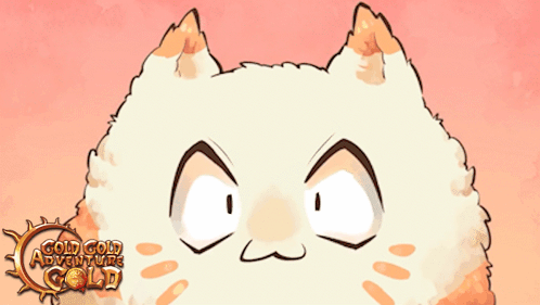 Cartoon Cat With Gold Gold Adventure Gold Logo In Background GIF