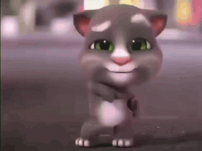 Cartoon Cat With Green Eyes Standing On Street GIF