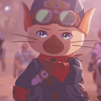 Cartoon Cat With Hat, Goggles, And G GIF