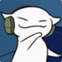 Cartoon Cat With Headphone Jamming GIF