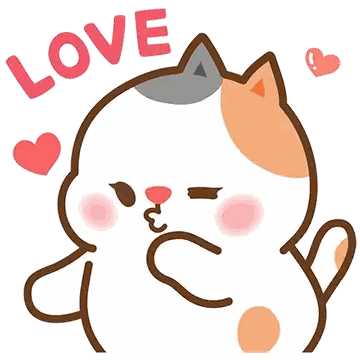Cartoon Cat With Heart Eyes Love Sticker