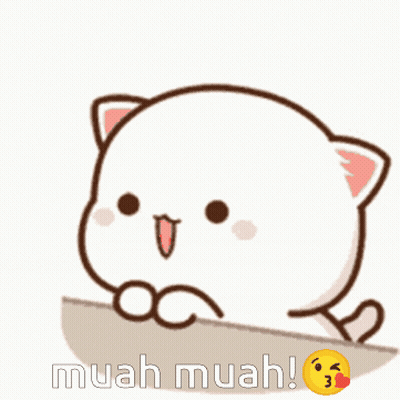 Cartoon Cat With Heart In Mouth Muah Muah GIF