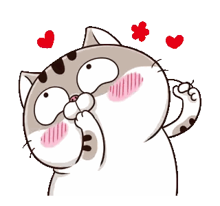 Cartoon Cat With Hearts Around Face Sticker