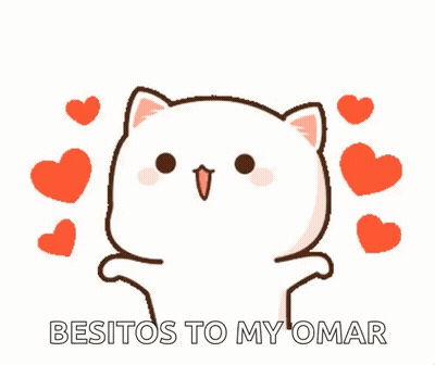 Cartoon Cat With Hearts Besitos To My Omar GIF