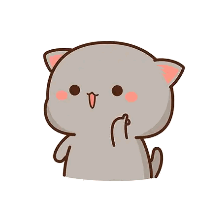 Cartoon Cat With Hearts From Nose Sticker