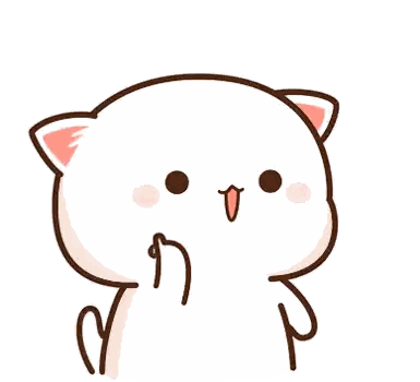 Gato de caricatura con corazones Sticker