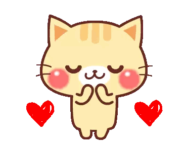 Cartoon Cat With Hearts Sticker