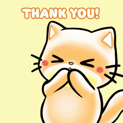 Cartoon Cat With Hearts Saying Thank You GIF