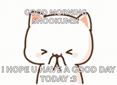 Cartoon Cat With Hearts Says Good Morning Snookums GIF