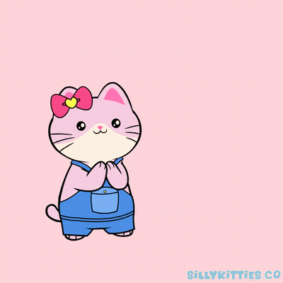 Cartoon Cat With Hearts Sillykitties.co GIF