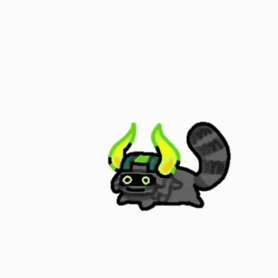 Cartoon Cat With Horns And Mask GIF