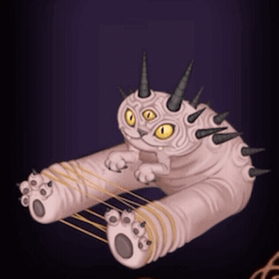 Cartoon Cat With Horns And Yellow Eyes GIF