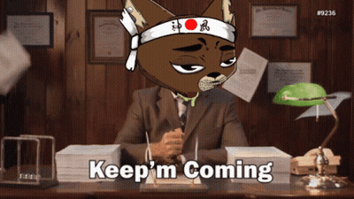 Cartoon Cat With Keep I'm Coming Headband GIF
