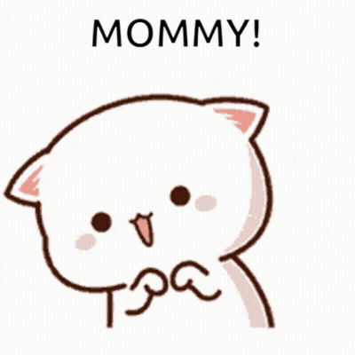 Cartoon Cat With Mommy Text GIF