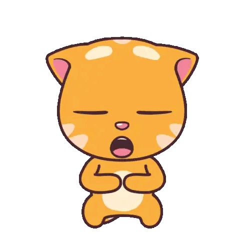 Cartoon Cat With Mouth Wide Open Sticker
