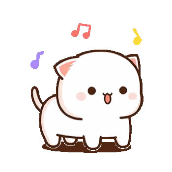 Cartoon Cat With Music Notes Sticker