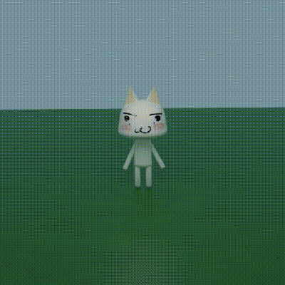 Cartoon Cat With Mustache On Green Field GIF