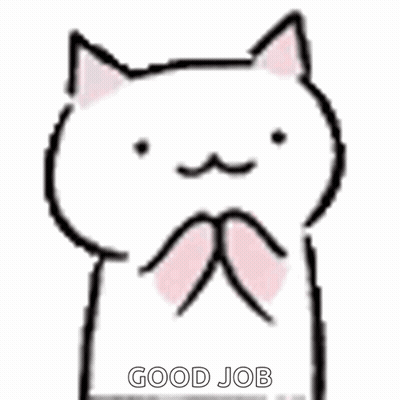 Cartoon Cat With Mustache Saying Good Job GIF