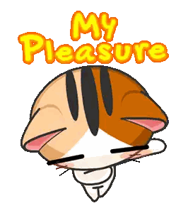 Cartoon Cat With My Pleasure Text Sticker