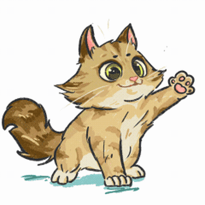 Cartoon Cat With Paw In Air GIF
