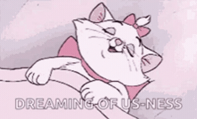 Cartoon Cat With Pink Bow Dreaming Of Us-Ness GIF