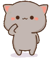 Cartoon Cat With Pink Ear And Crossed Paws Sticker